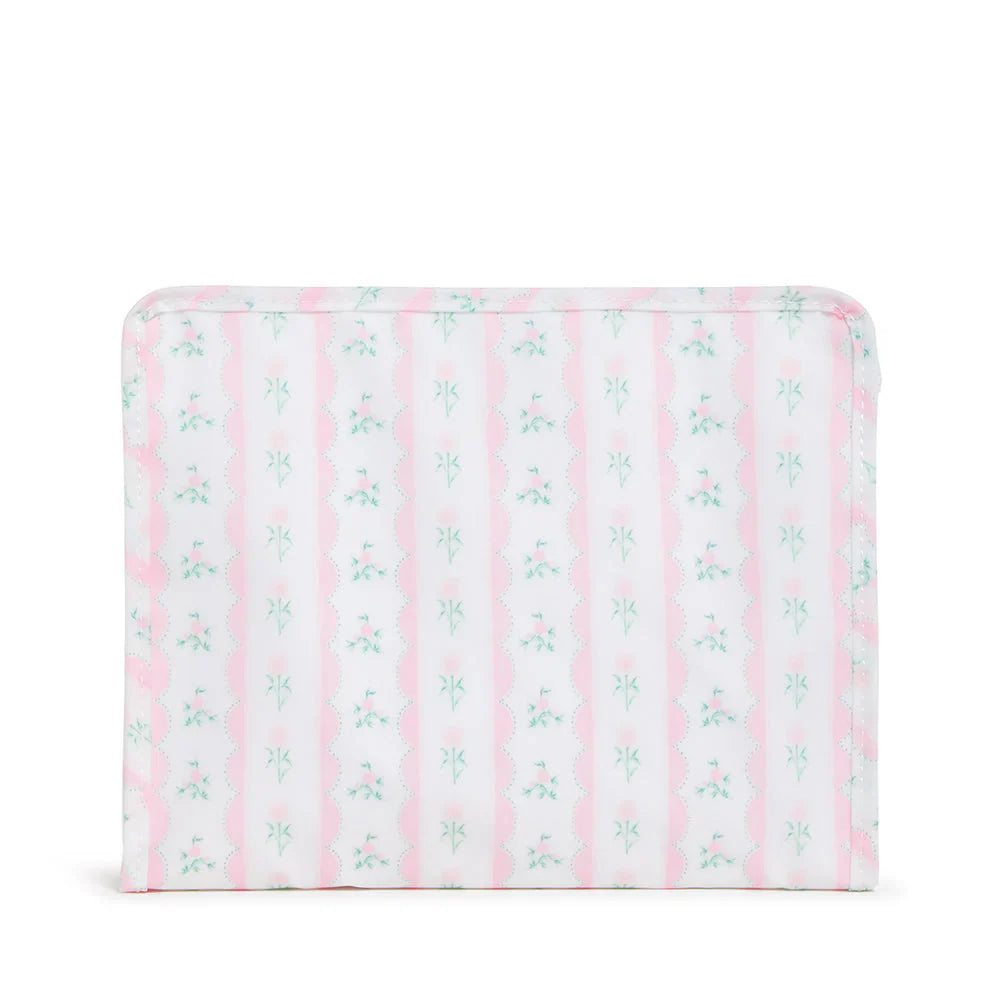 Roadie Medium Zip Pouch, Ribbon Floral Pink
