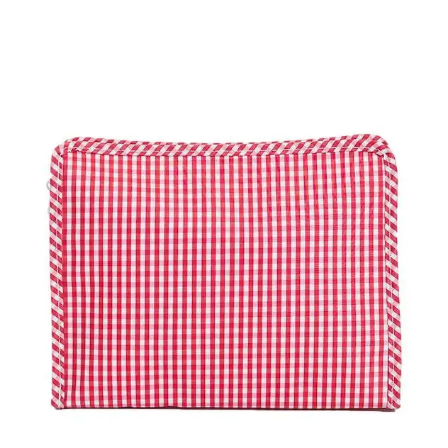 Roadie Small Zip Pouch, Gingham Red