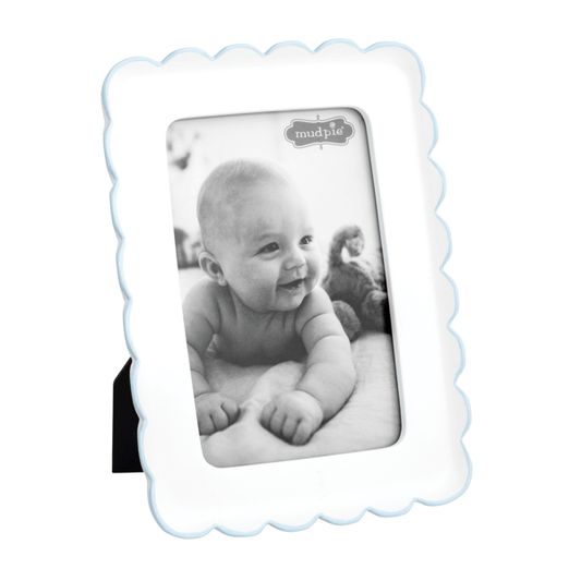 Blue Scalloped Resin Frames