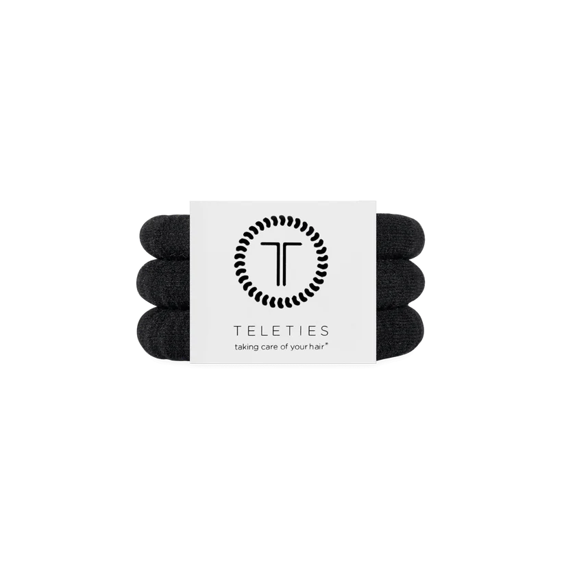 Jet Black Nylon Hair Ties Small