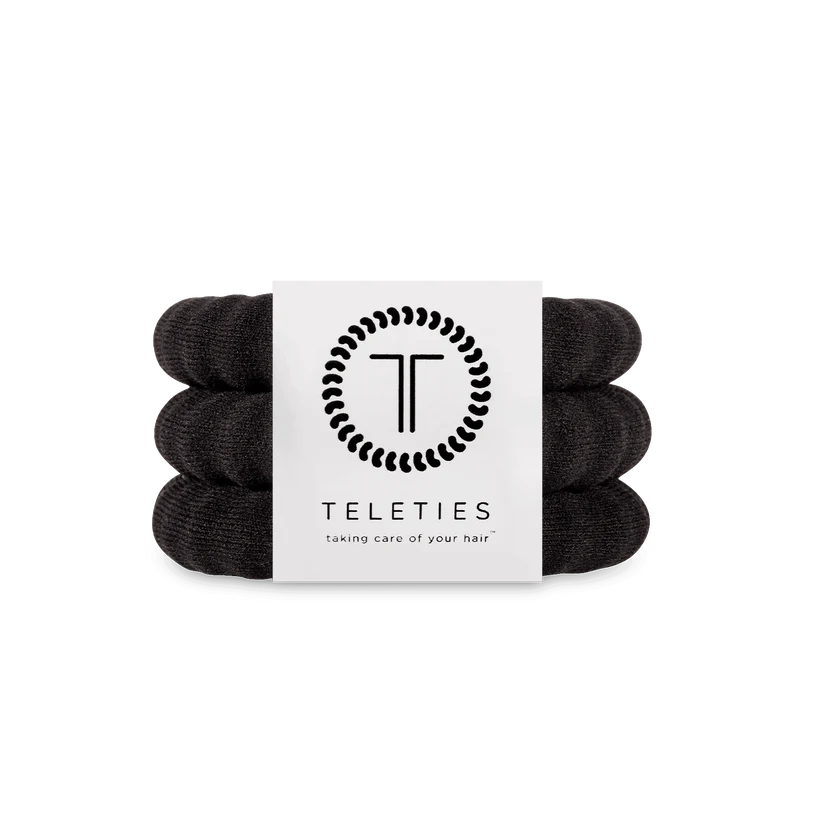 Jet Black Nylon Hair Ties Large
