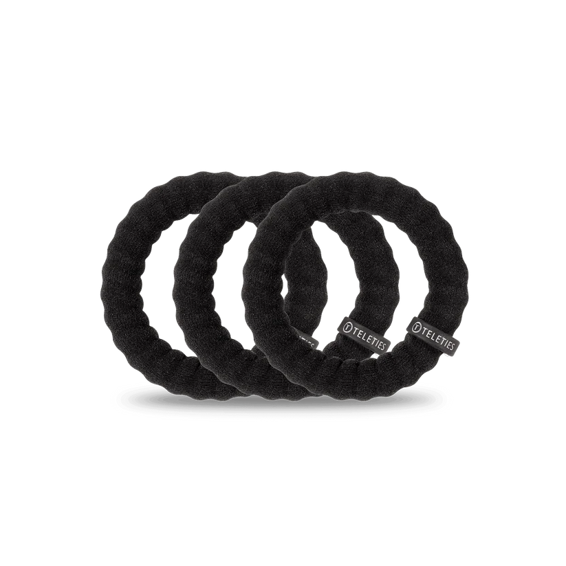 Jet Black Nylon Hair Ties Large