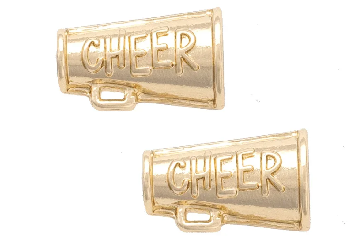 Cheer Stud Earrings in Shiny Gold