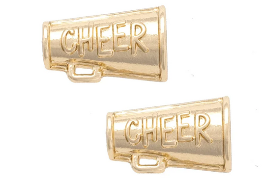 Cheer Stud Earrings in Shiny Gold