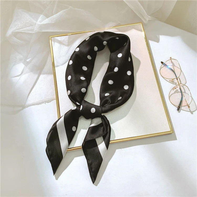 Black Scarf w/ White Dots