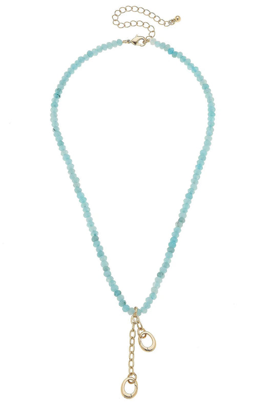 Charm Necklace, Lucy Gem Lt Blue - Chain Only