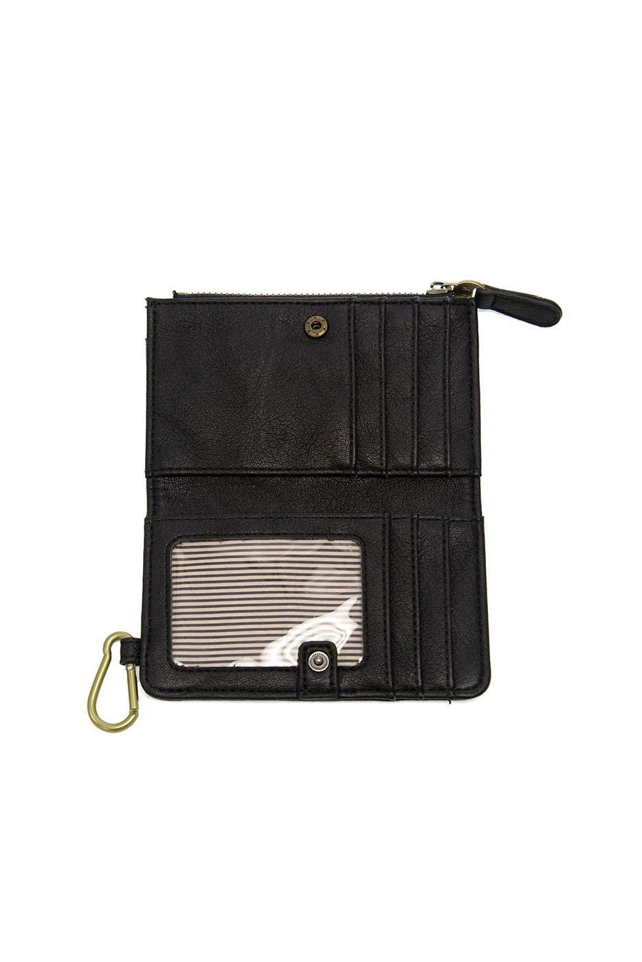Bobbie Bifold Wallet with Carabiner Black