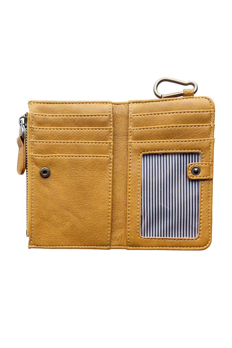 Bobbie Bifold Wallet with Carabiner Dijon