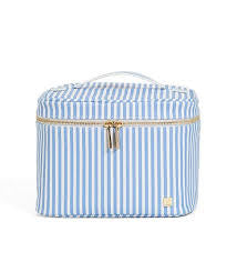 Luxe Vanity Train Case, Pimlico Stripe Chambray