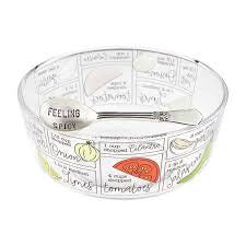 Salsa Recipe Glass Dip Bowl Set
