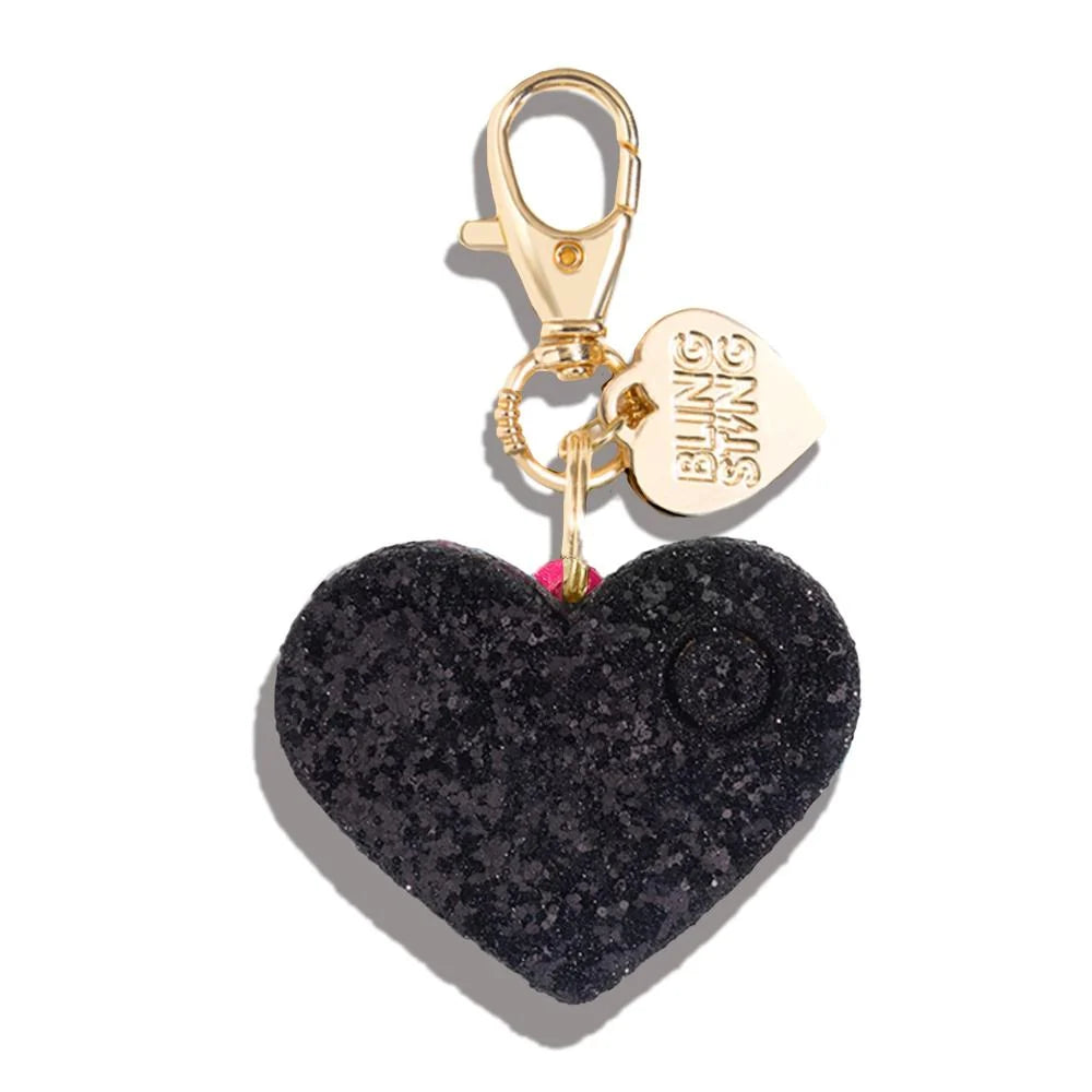 Glitter Heart Safety Alarm by Bling Sting, Black