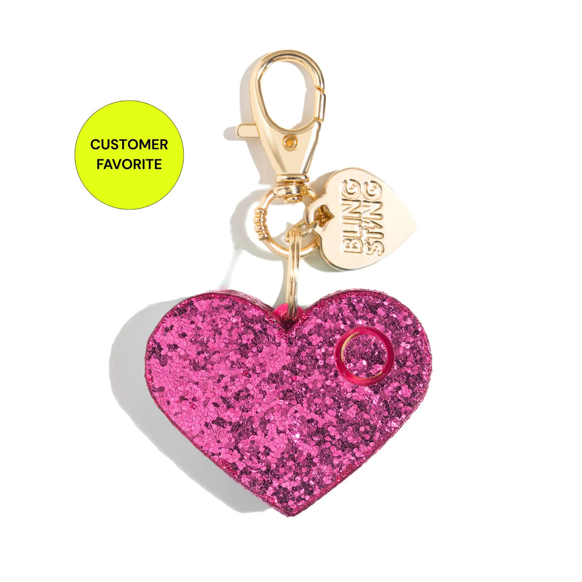 Glitter Heart Safety Alarm by Bling Sting, Pink
