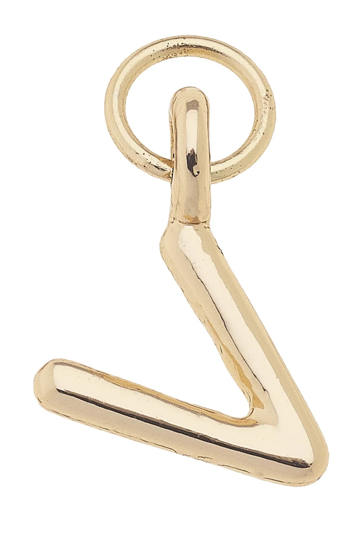 Mini "V" Initial Charm in Shiny Gold