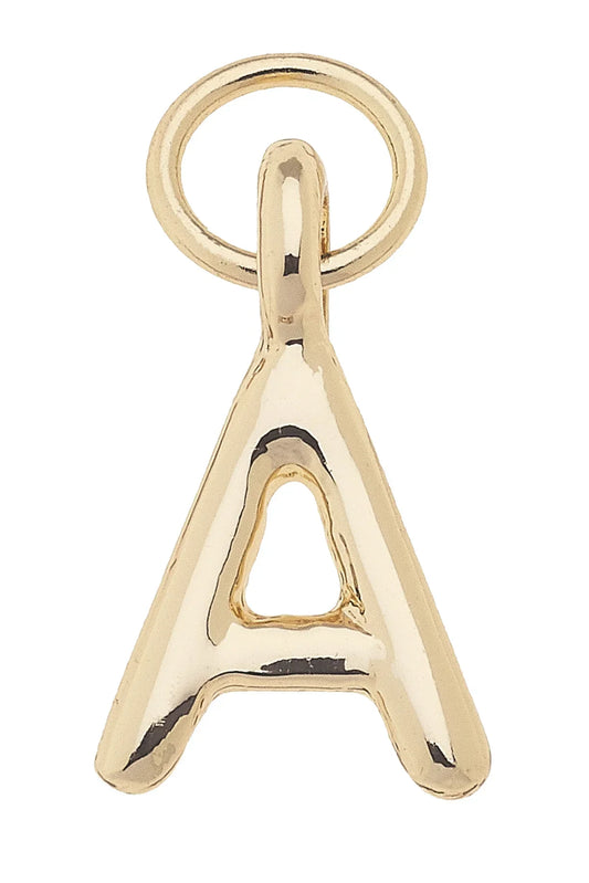 Mini "A" Initial Charm in Shiny Gold