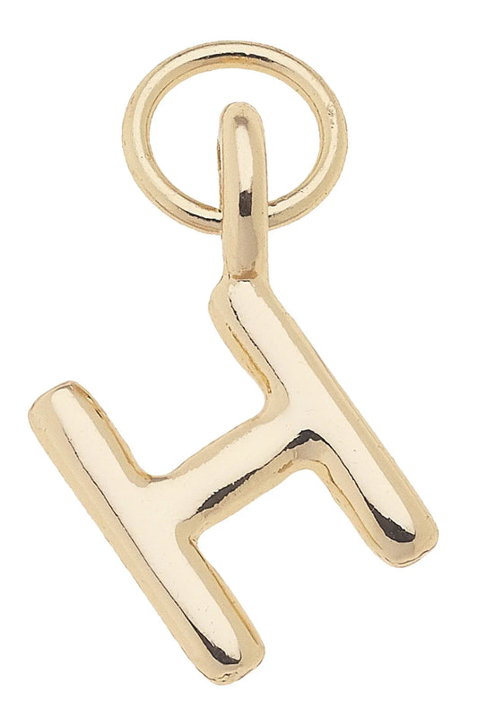 Mini "H" Initial Charm in Shiny Gold