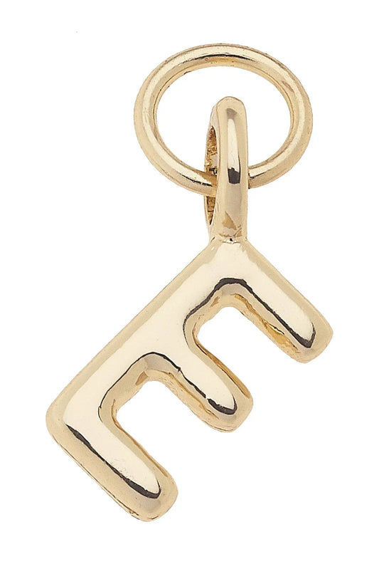 Mini "E" Initial Charm in Shiny Gold
