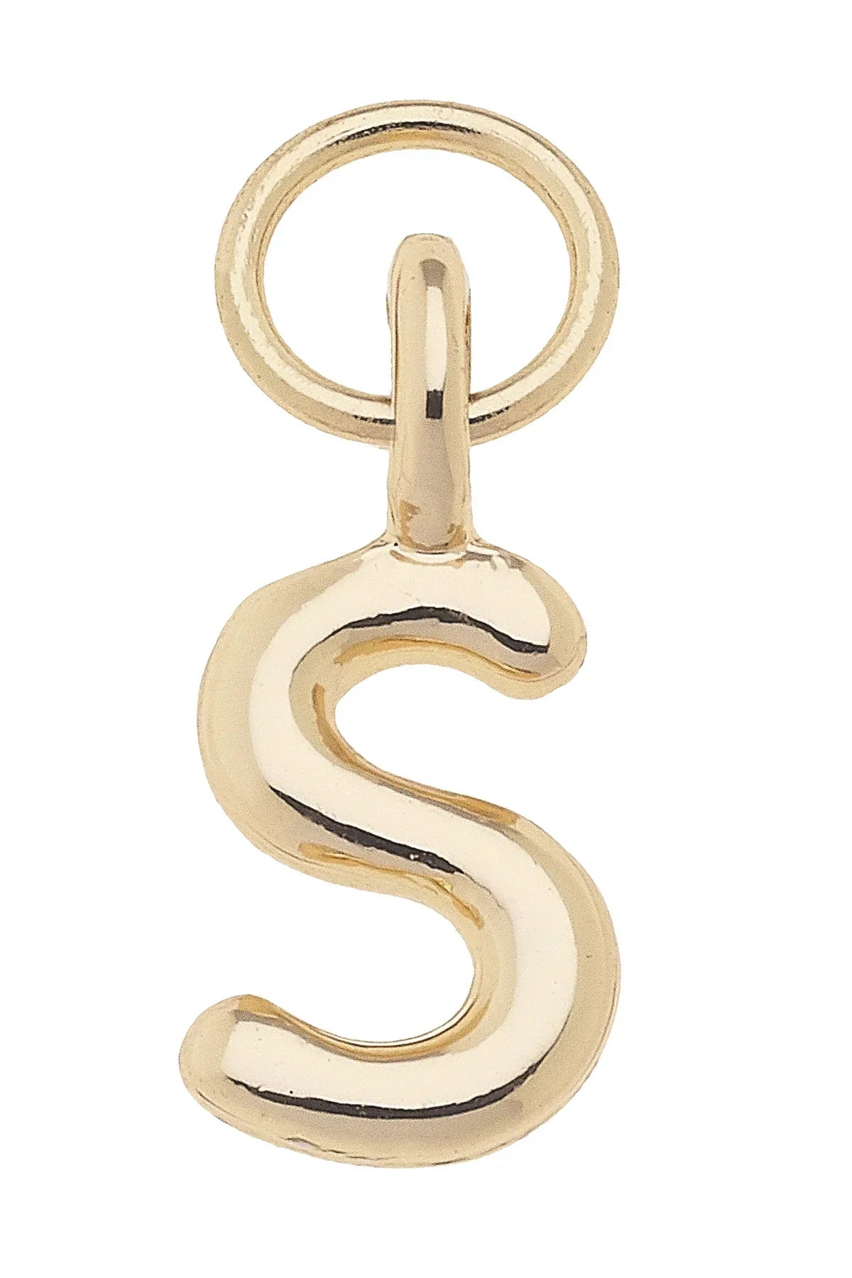 Mini "S" Initial Charm in Shiny Gold