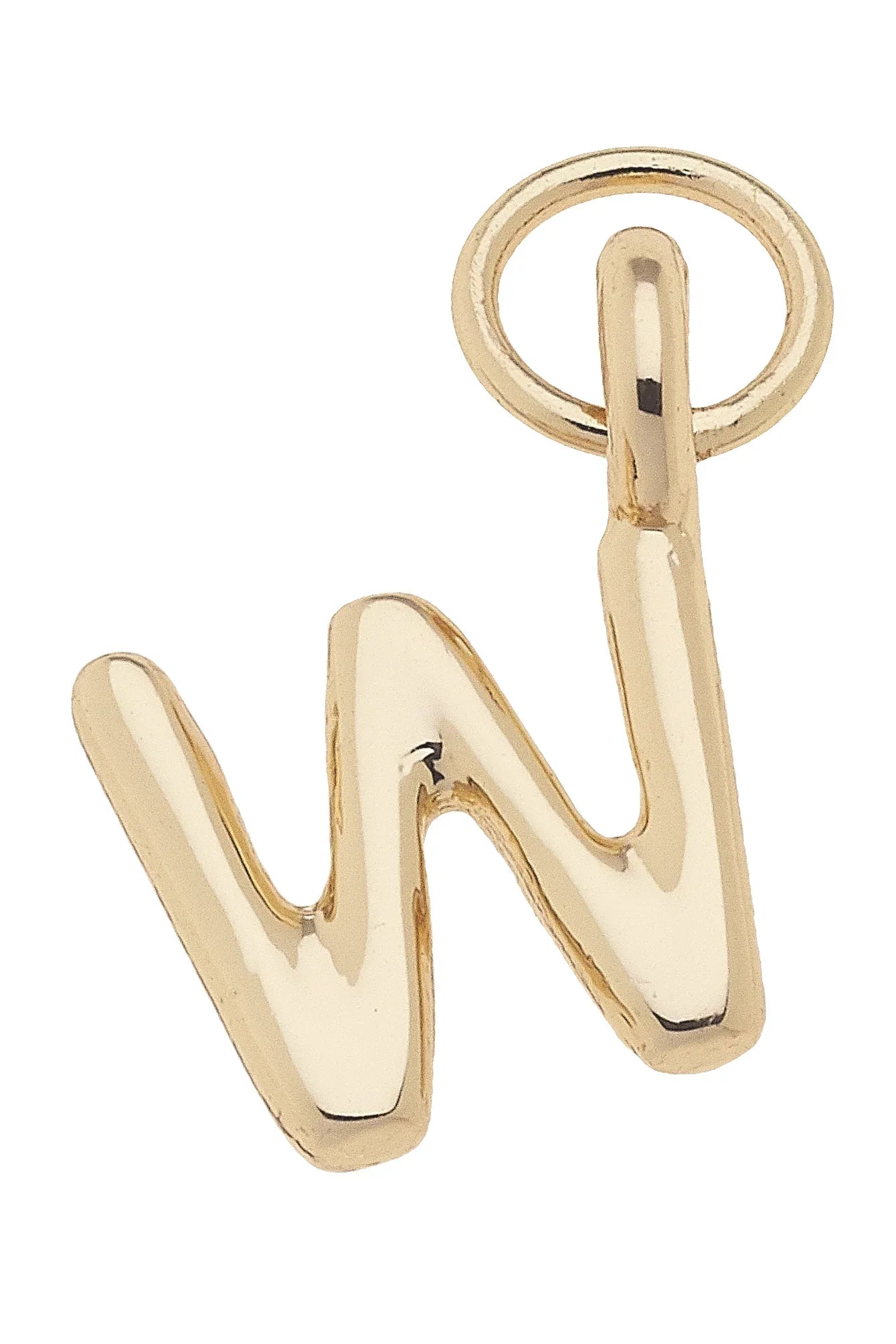 Mini "W" Initial Charm in Shiny Gold