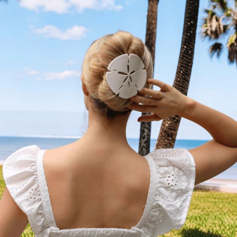 Sand Dollar, Flat Round Hair Clip Large