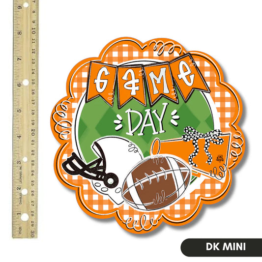 Door Hanger Attachment, Orange And White Game Day Scallop Mini