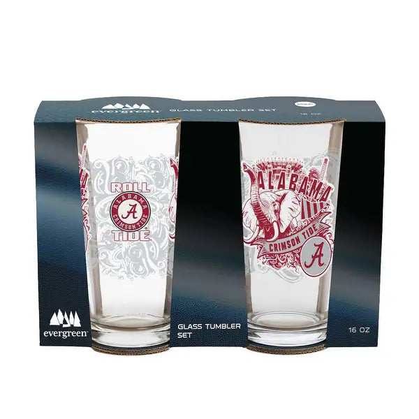 University of Alabama 16oz Glasses