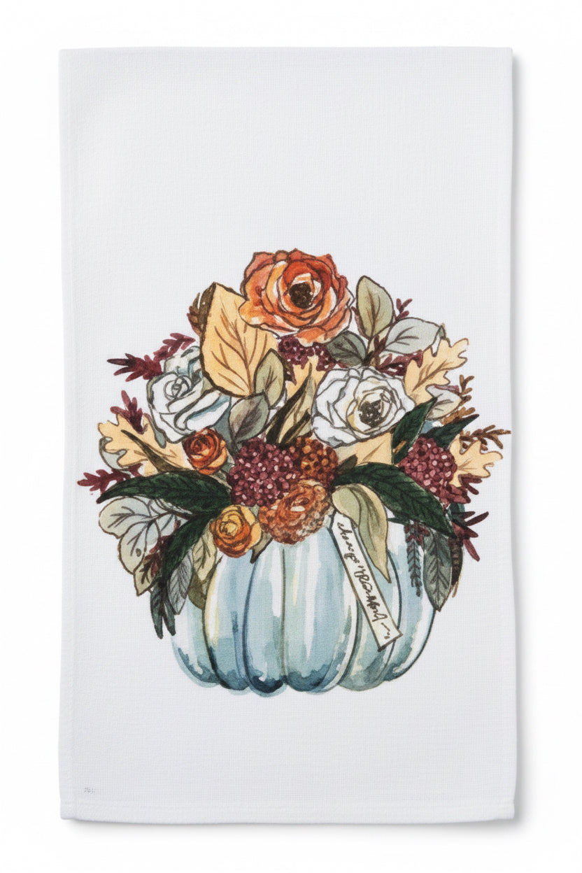 Always Thankful Pumpkin Tea Towel