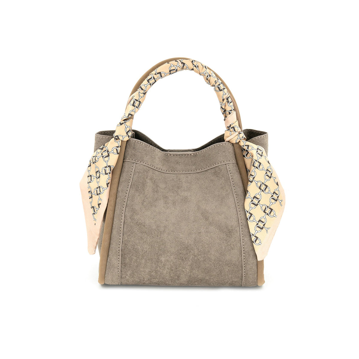 Gianna Suede Bag, Taupe