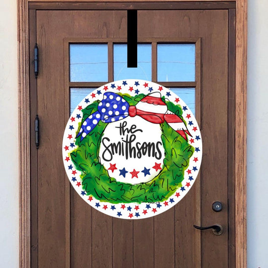 Custom Door Hanger - Patriotic Bow PDH1197