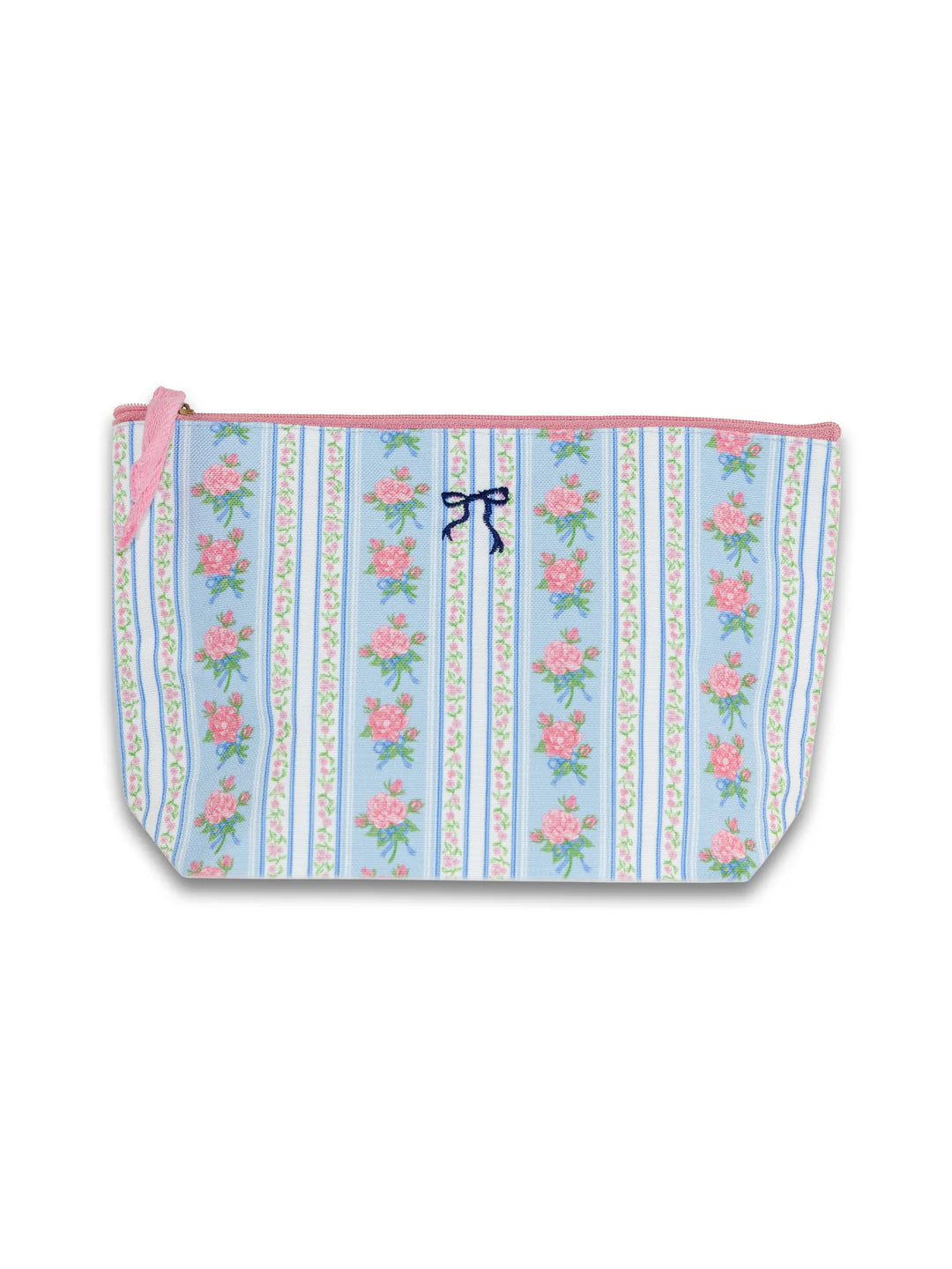 Zipper Pouch, Rose Stripe