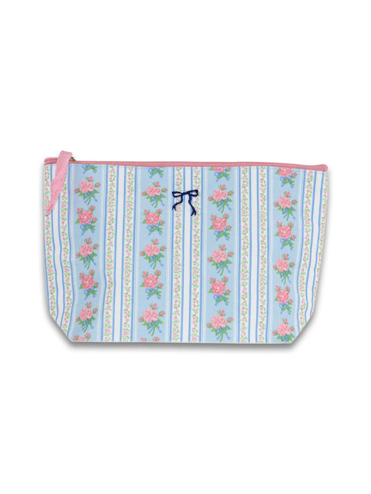 Zipper Pouch, Rose Stripe