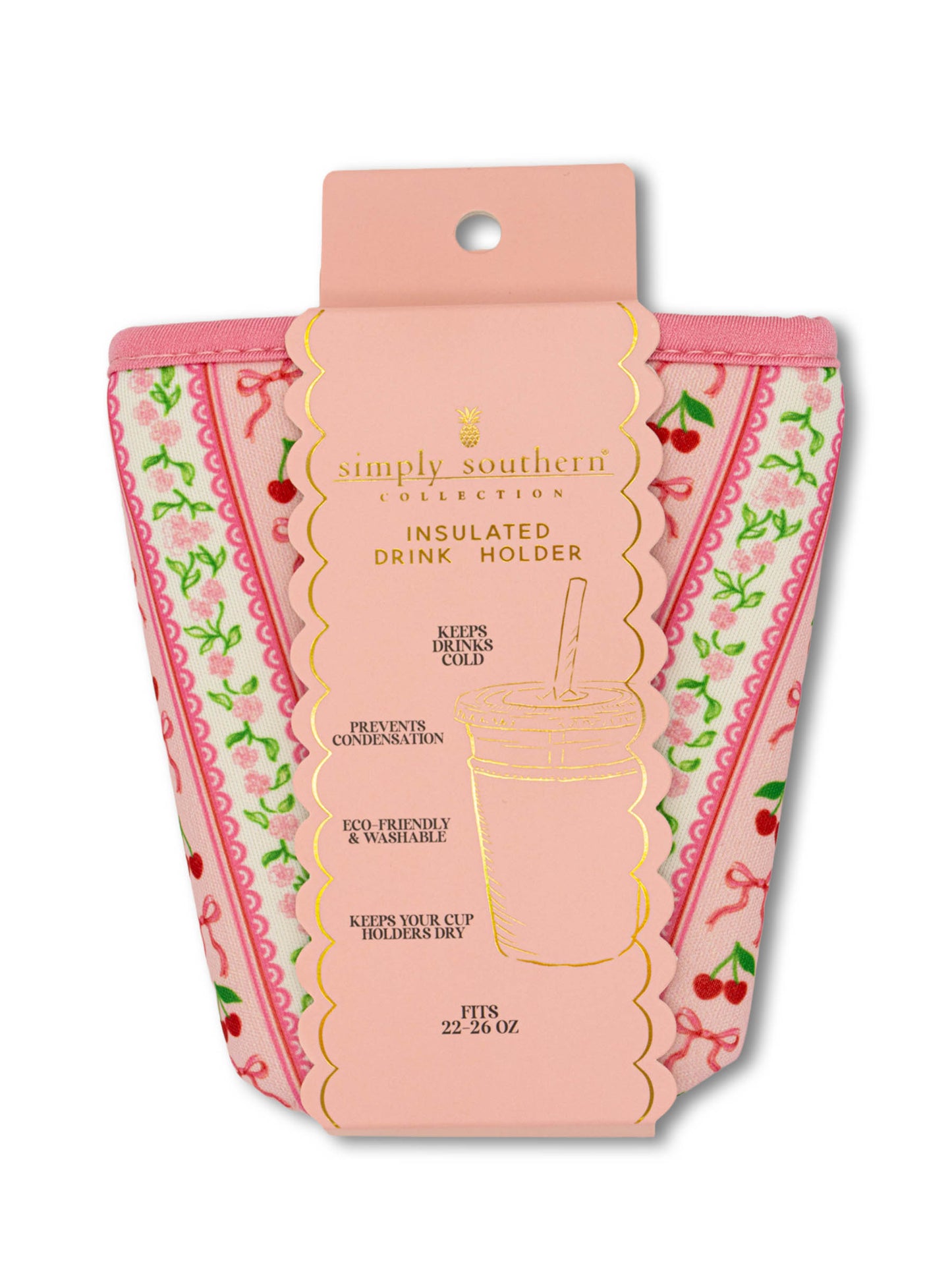 Drink Sleeve, Cherry Stripe