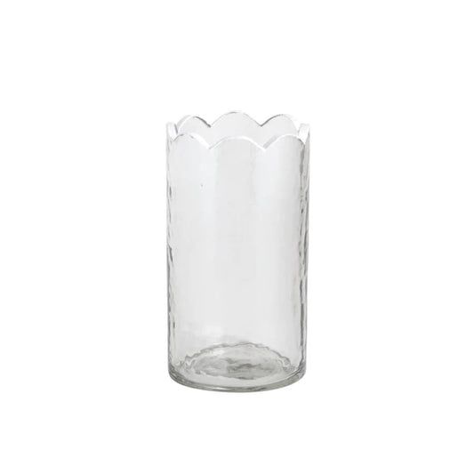 Small Scalloped Glass Bud Vase