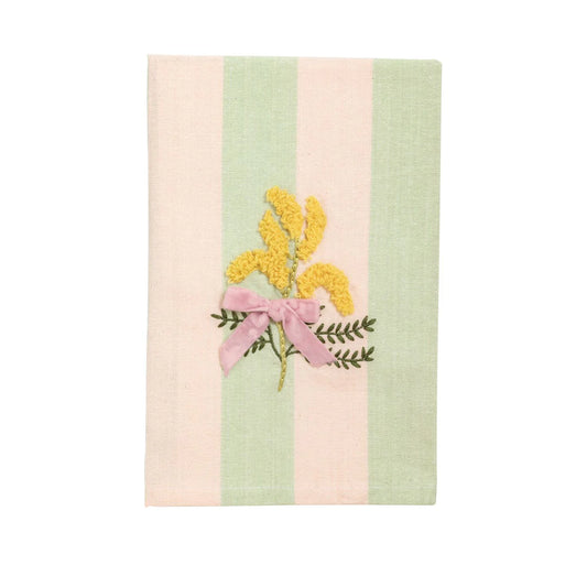 Yellow Flower Embroidery Towel