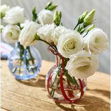 Red Ruffled Ribbon Vase