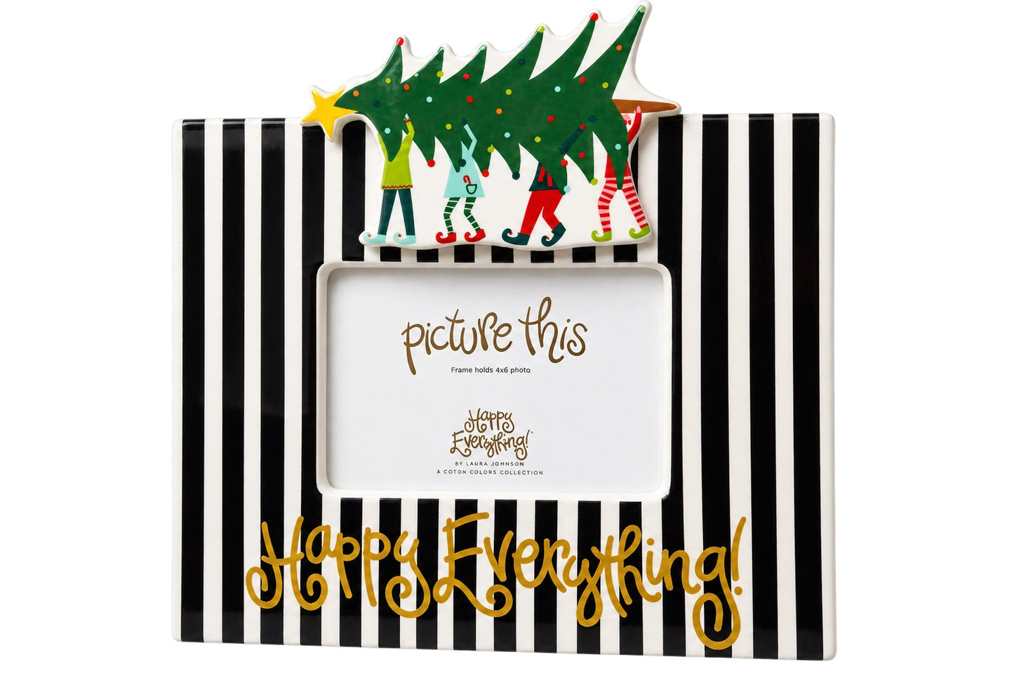Black Stripe Happy Everything Mini 11 Frame + Tree Attachment