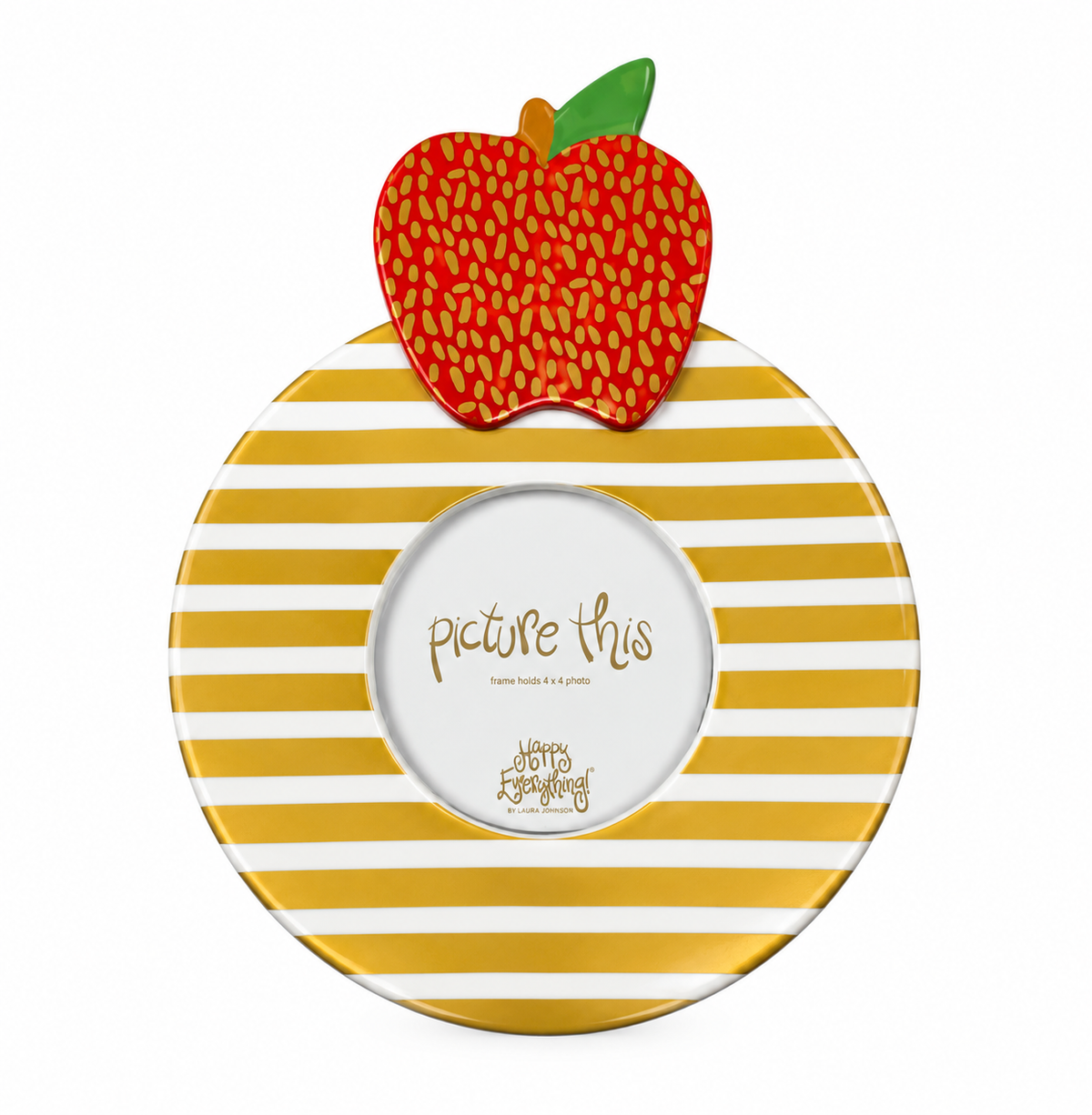 Gold Stripe Mini Round Frame + Apple Attachment