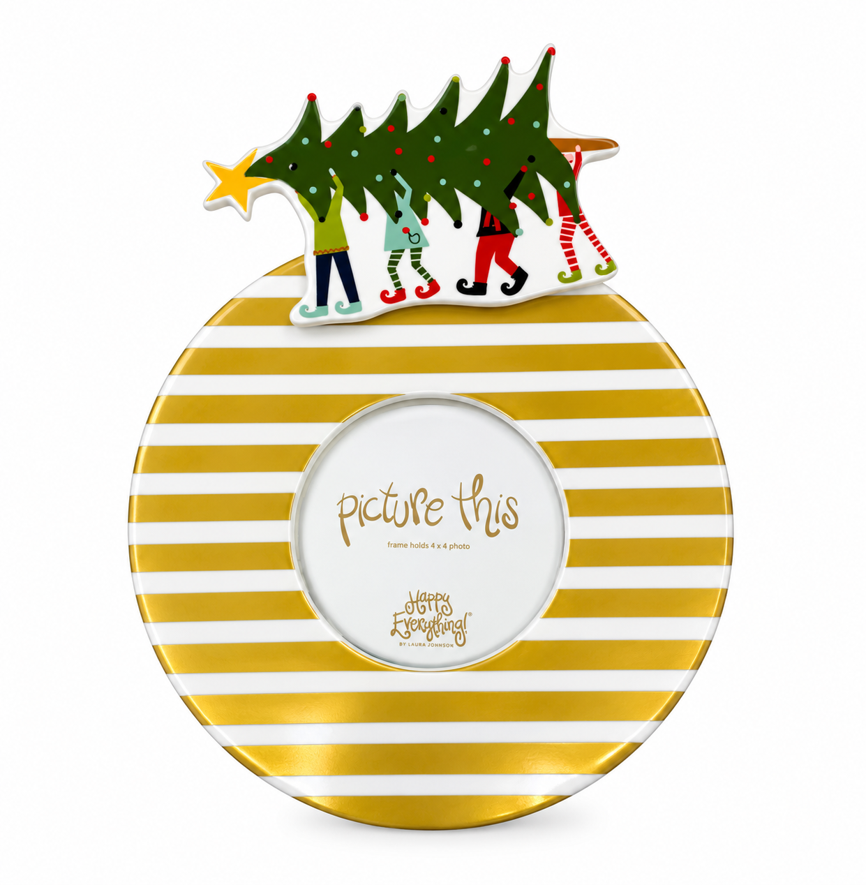 Gold Stripe Mini Round Frame + Tree Attachment