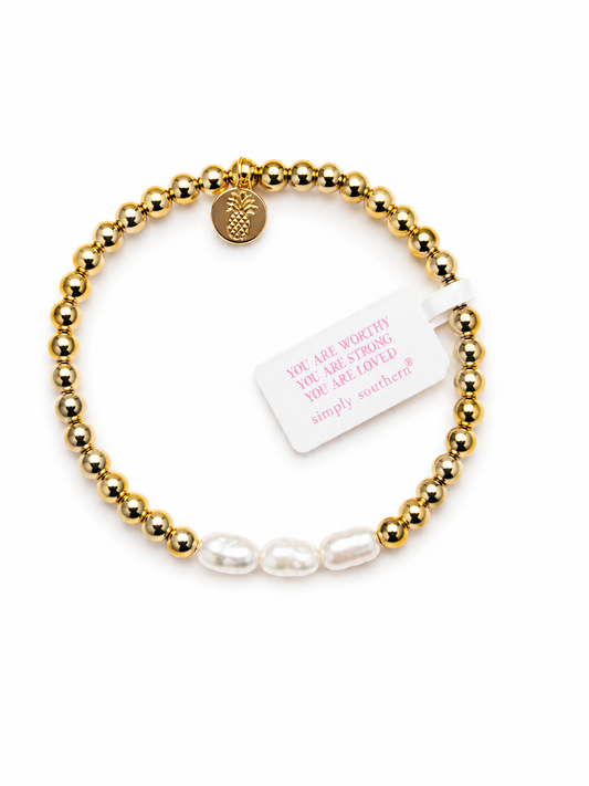 Gold and Pearl Beaded