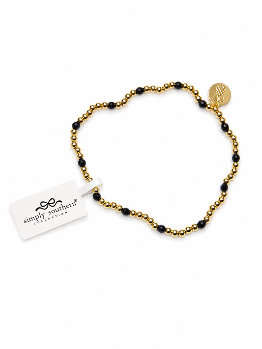 Black and Gold Stretch Bracelet