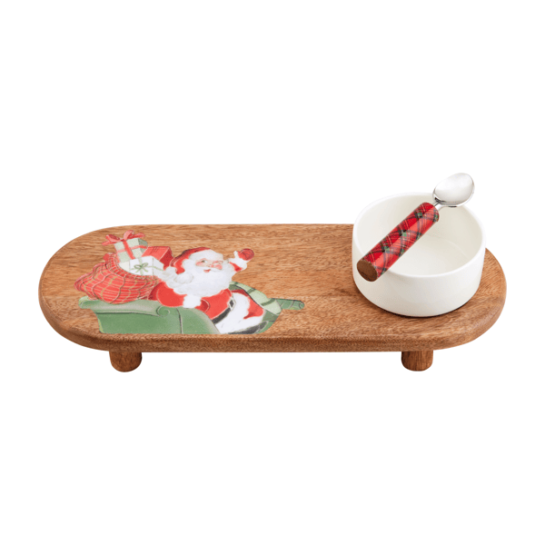 Santa Sleigh Enamel Tray & Dip Set