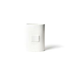 Mini Oval Vase, White Small Dot