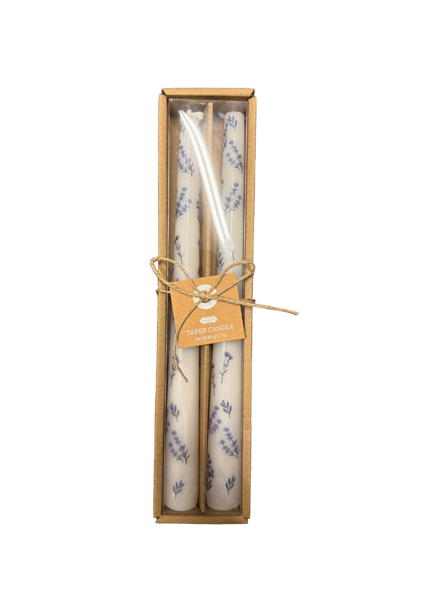 Block Print Blue Base Taper Candles
