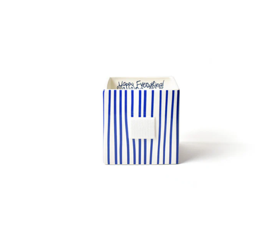 Mini Nesting Cube Medium Indigo Skinny Stripe
