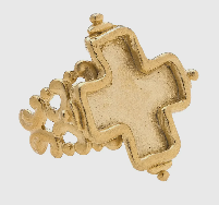 Handcast Gold Cross Ring
