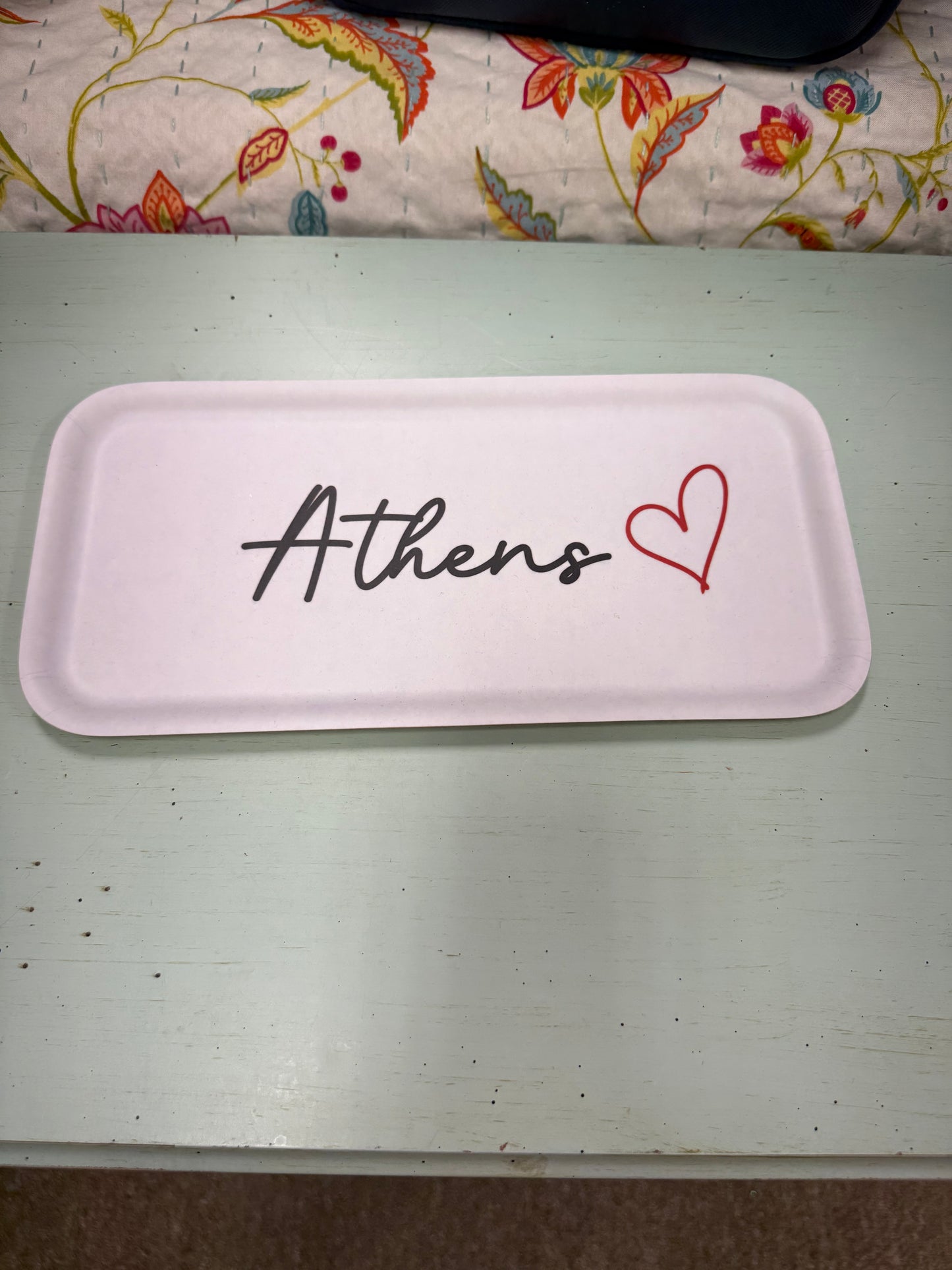 Birchwood Melamine Tray, Love Athens