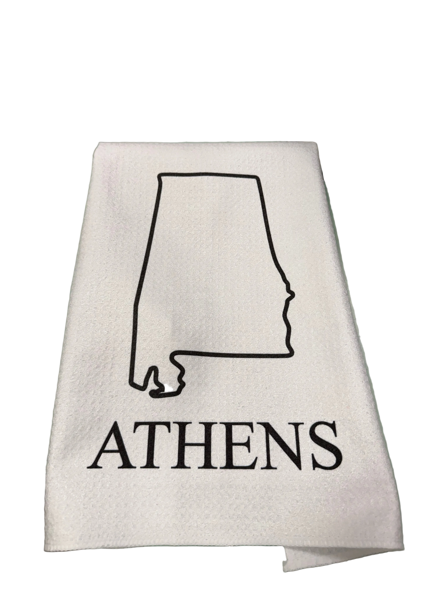 Printed Waffle Towel, Athens - Black