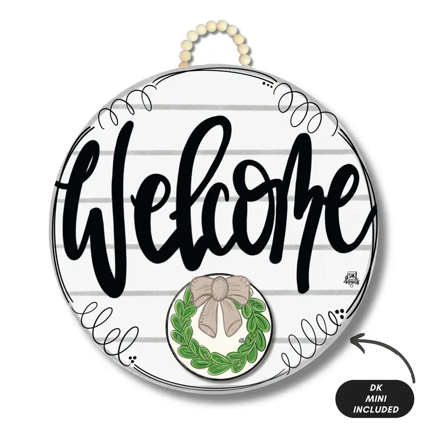 Door Hanger & Mini, Shiplap Welcome + Mini Wreath