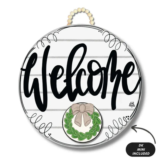 Door Hanger & Mini, Shiplap Welcome + Mini Wreath