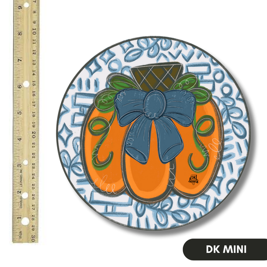 Door Hanger Attachment, Circle Pumpkin Mini With Bow