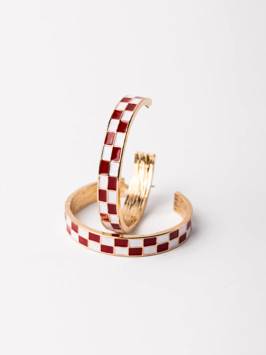 Earrings Sunny, Crimson & White L